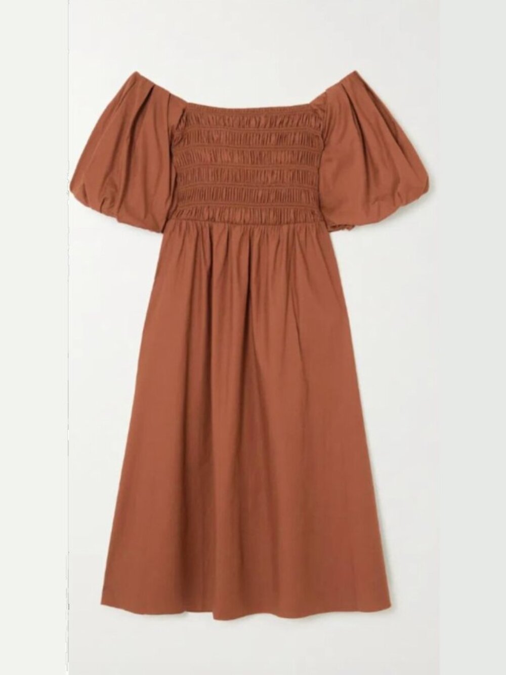 Reformation Tuli Midi Dress Brown Cotton Cocktail Party (Flawed) Size XL